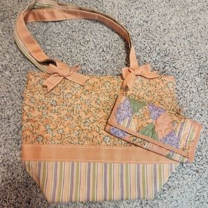 Donna Sharp pink purse and wallet set